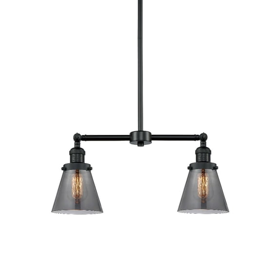 Innovations Lighting 209-BK-G63 Small Cone 2 Light 21" Wide Linear Chandelier - Black