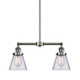 thumbnail image 1 of Innovations Lighting 209-AB-G62 Small Cone 2 Light 21" Wide Linear Chandelier - Brass, 1 of 7