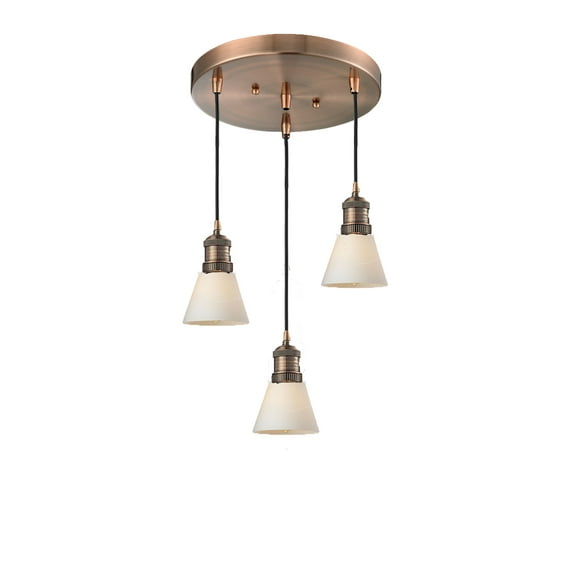 Innovations Lighting 211/3 Small Cone Small Cone 3 Light 12" Wide Multi Light Pendant -