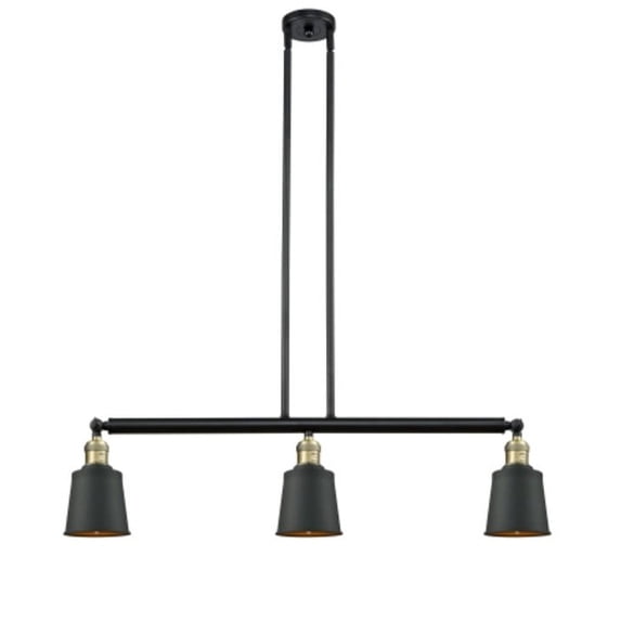 Innovations Lighting 213-BAB-M9-BK Addison 3 Light 38" Wide Linear Chandelier - Black