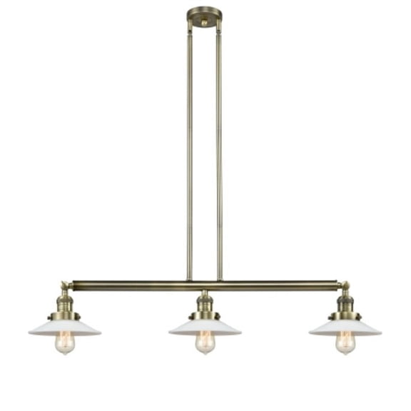 Innovations Lighting 213-AB-G1 Halophane 3 Light 41" Wide Linear Chandelier - Antique