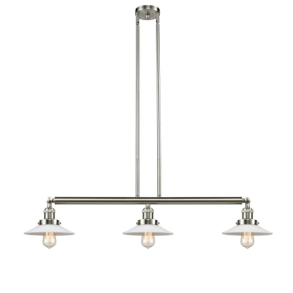 Innovations Lighting 213 Halophane Halophane 3 Light 41" Wide Linear Chandelier - Brushed
