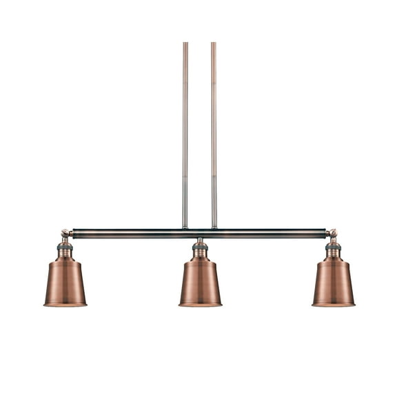 Innovations Lighting 213-AC-M9-AC Addison 3 Light 38" Wide Linear Chandelier - Copper