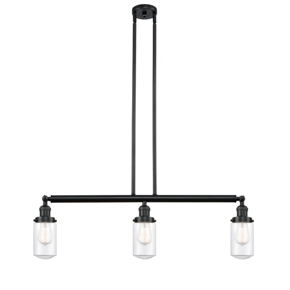 Innovations Lighting 213-BK-G312 Dover 3 Light 37" Wide Linear Chandelier - Black