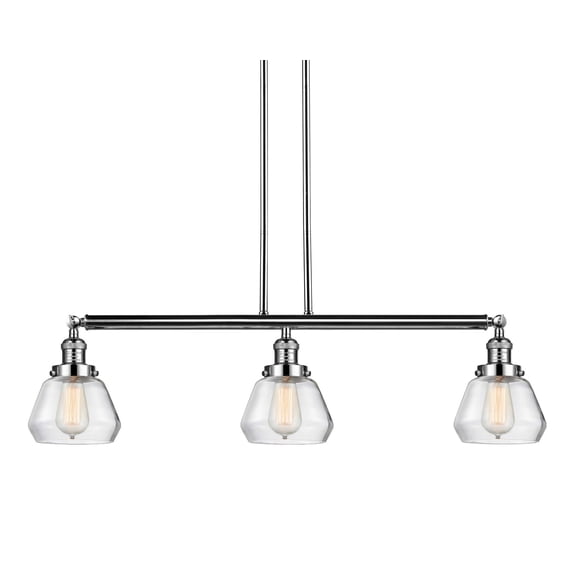 Innovations Lighting 213-PN-G172 Fulton 3 Light 39" Wide Linear Chandelier - Nickel