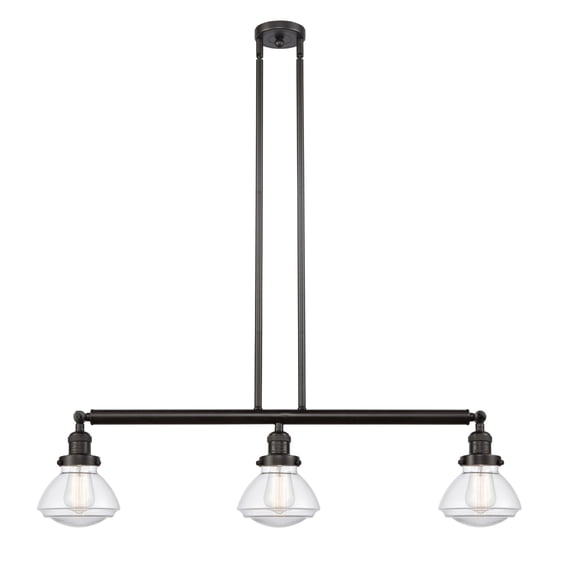 Innovations Lighting 213-OB-G322 Olean 3 Light 39" Wide Linear Chandelier - Bronze