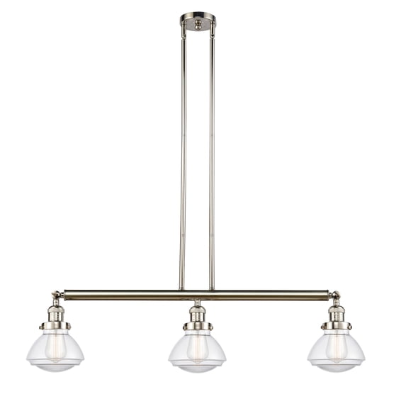 Innovations Lighting 213-PN-G322 Olean 3 Light 39" Wide Linear Chandelier - Nickel