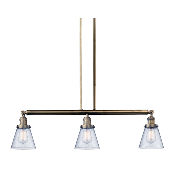 Innovations Lighting 213-S Small Cone Cone 3 Light 39" Wide Commercial Linear Chandelier -