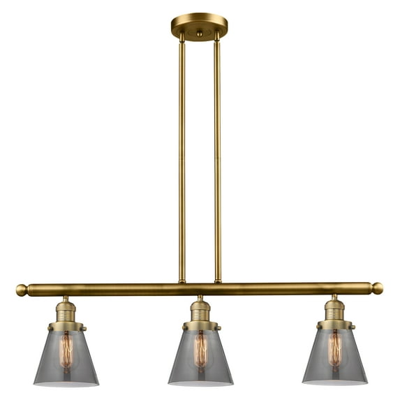 Innovations Lighting 213-S Small Cone Cone 3 Light 39" Wide Commercial Linear Chandelier -
