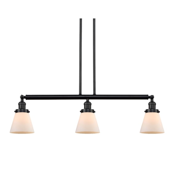 Innovations Lighting 213-BK-G61 Cone 3 Light 39" Wide Commercial Linear Chandelier - White