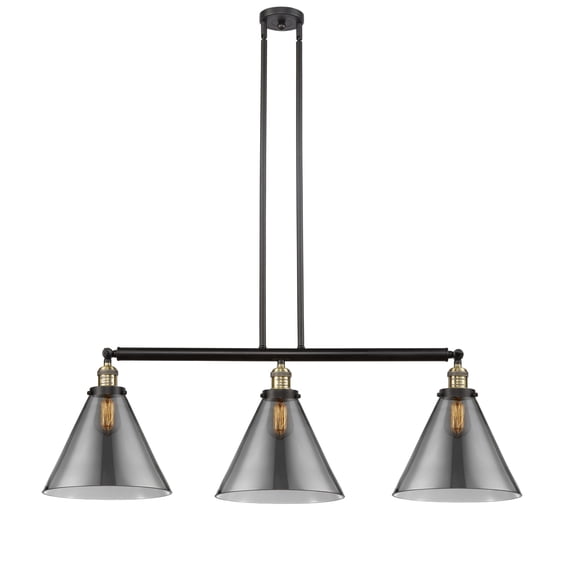 Innovations Lighting 213-BAB-G43-L Cone 3 Light 44" Wide Commercial Linear Chandelier -