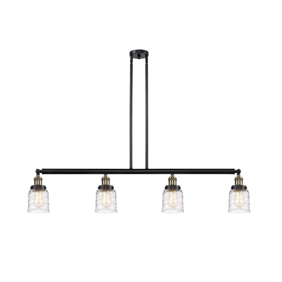 Innovations Lighting 214-10-50 Bell Linear Bell 4 Light 50" Wide Linear Pendant - Black