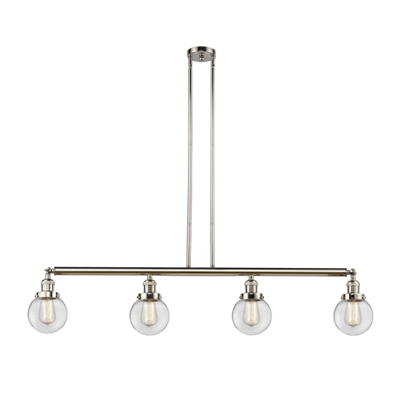 Innovations Lighting 214-S-6 Beacon Beacon 4 Light 51" Wide Linear Chandelier - Nickel