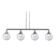 thumbnail image 1 of Innovations Lighting 214-S-8 Beacon Beacon 4 Light 53" Wide Linear Chandelier - Chrome, 1 of 7