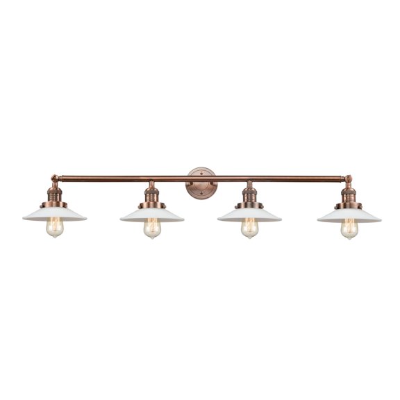 Innovations Lighting 215-AC-G1 Halophane 4 Light 45" Wide Bathroom Vanity Light - Antique