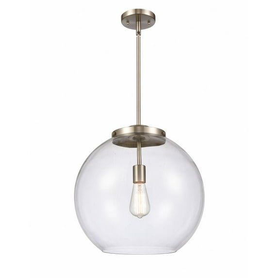 221-1S-SN-G122-16 Innovations Lighting Athens - 1 Light Pendant In Industrial Style-16.38 Inches Tall and 15.75 Inches Wide-Brushed Satin Nickel