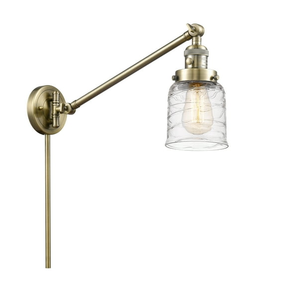 Innovations Lighting 237-AB-G513 Bell 25" Tall Hardwired Or Plug-In Wall Sconce - Antique