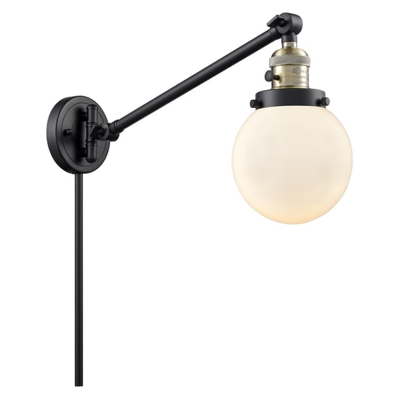 Innovations Lighting 237-BAB-G201-6 Beacon 25" Tall Hardwired Or Plug-In Wall Sconce /