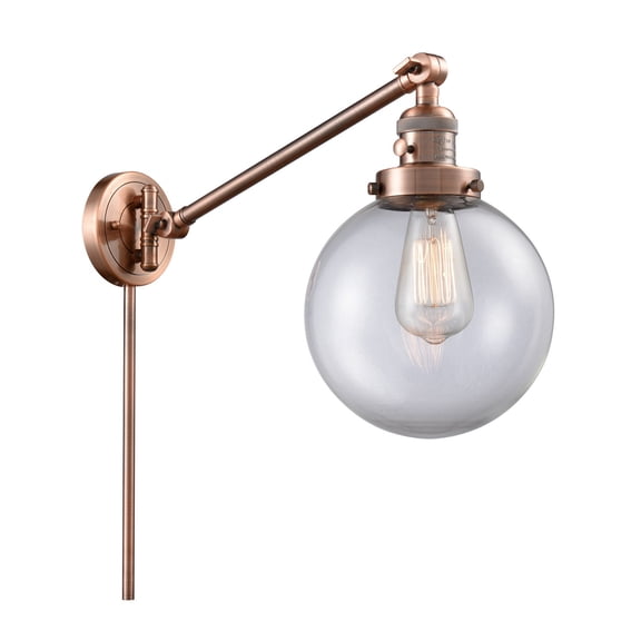 Innovations Lighting 237-AC-G202-8 Beacon 1 Light 8" Wide Wall Sconce / Pendant - Copper