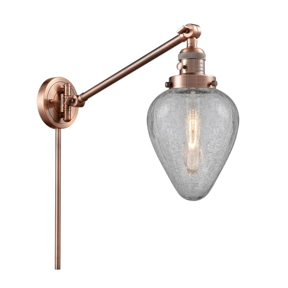 Innovations Lighting 237-AC-G165 Geneseo 1 Light 25" Tall Hardwired Or Plug-In Wall Sconce