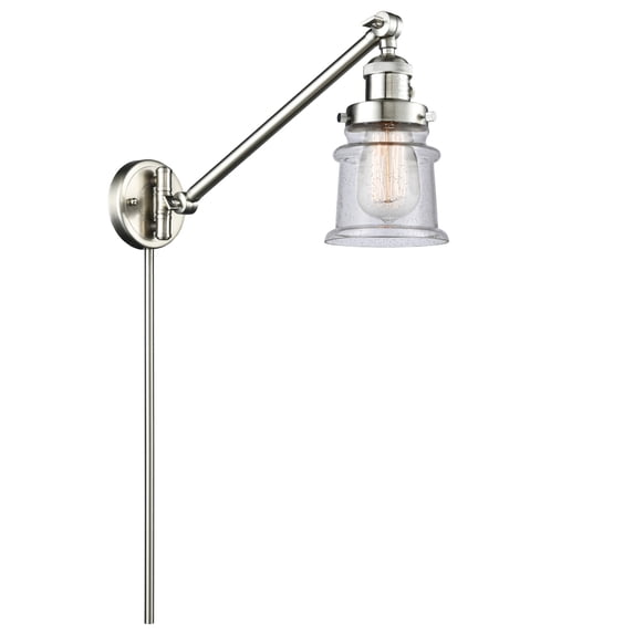 Innovations Lighting 237-SN-G184S Small Canton 1 Light 25" Tall Bathroom Sconce - Nickel