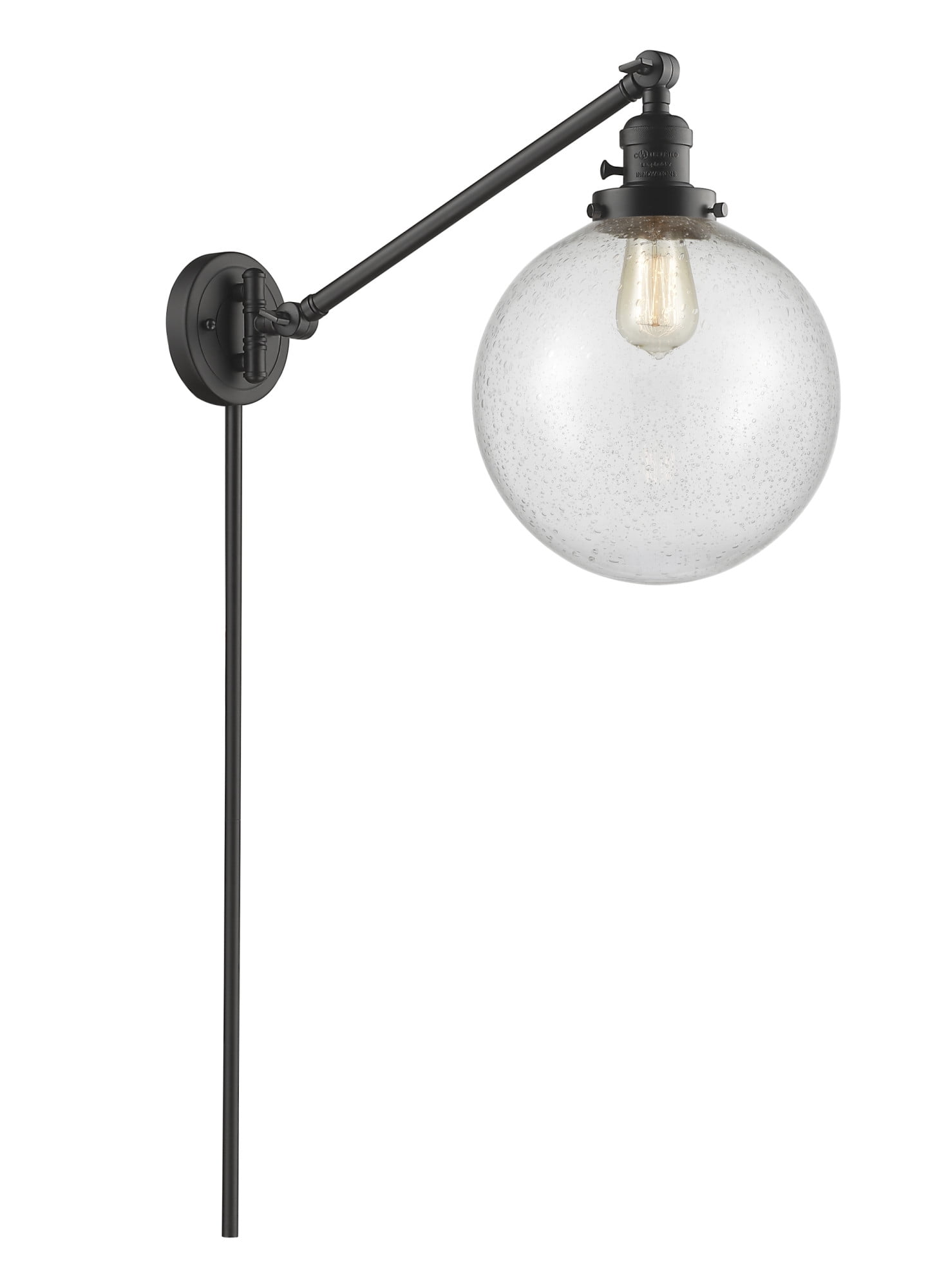 Fulton Dimmable Swing Arm Sconce in Oil Rubbed Bronze with Brass Accents