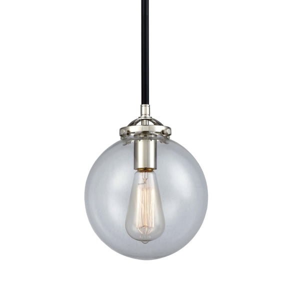 Innovations Lighting 284-1S-BPN-G202-8 Beacon 1 Light 8" Wide Mini Pendant - Black