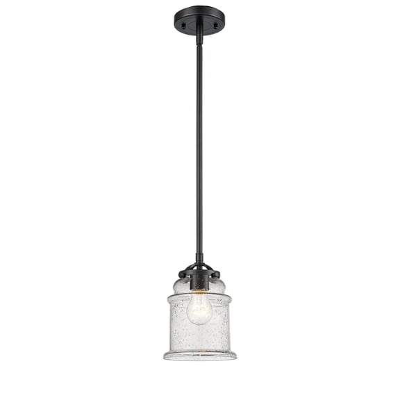 Innovations Lighting 284-1S-OB-G184 Canton-1 Light Mini Pendant in Industrial Style-6 Inches Wide by 8.88 Inches High Oil Rubbed Bronze Finish with Seedy Glass