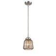 thumbnail image 1 of Innovations Lighting 284-1S-SN-G146 Chatham-1 Light Mini Pendant in Art Deco Style-6 Inches Wide by 7.38 Inches High   Brushed Satin Nickel Finish with Mercury Glass, 1 of 1