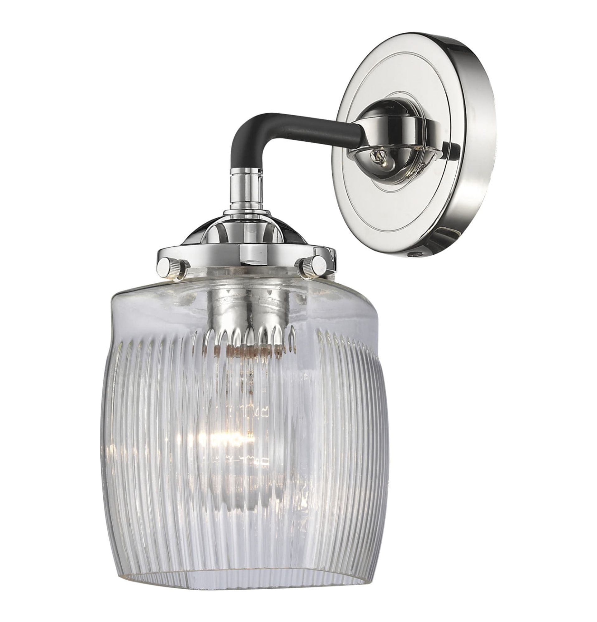 Nouveau Black Polished Nickel 9.25" Dimmable Sconce with Clear Glass