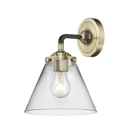 Innovations Lighting 284-1W-BAB-G42 Large Cone 1 Light 9" Tall Bathroom Sconce - Black
