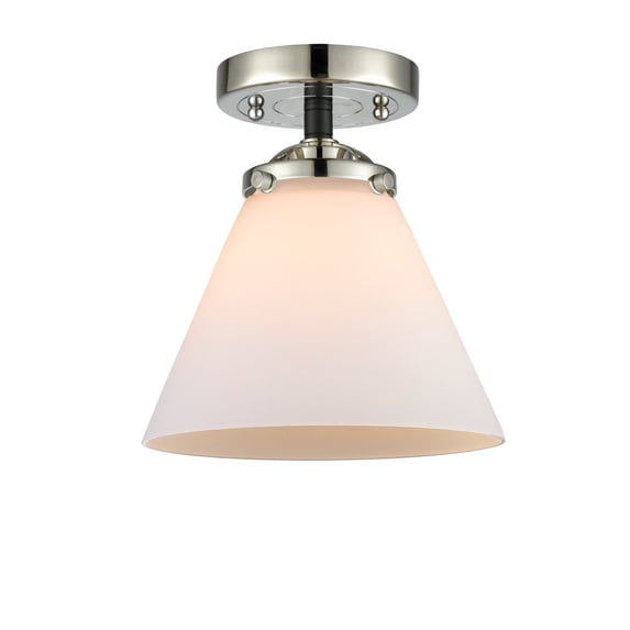 Innovations Lighting 284-1C-BPN-G41 Large Cone 8" Wide Semi-Flush Ceiling Fixture - Black