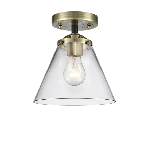 Innovations Lighting 284-1C-BAB-G42 Large Cone 8" Wide Semi-Flush Ceiling Fixture - Black