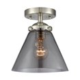 thumbnail image 1 of Innovations Lighting 284-1C-SN-G43 Large Cone 8" Wide Semi-Flush Ceiling Fixture - Brushed, 1 of 2