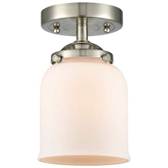Innovations Lighting 284-1C-SN-G51 Small Bell 5" Wide Semi-Flush Ceiling Fixture - White