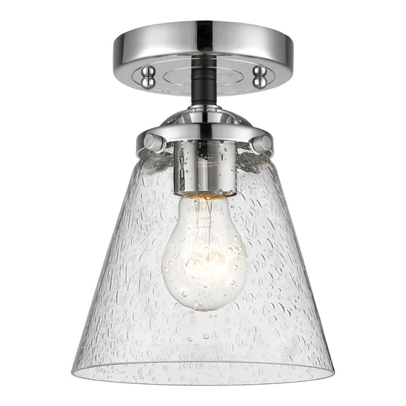 Innovations Lighting 284-1C-BPN-G64 Small Cone 6" Wide Semi-Flush Ceiling Fixture - Black