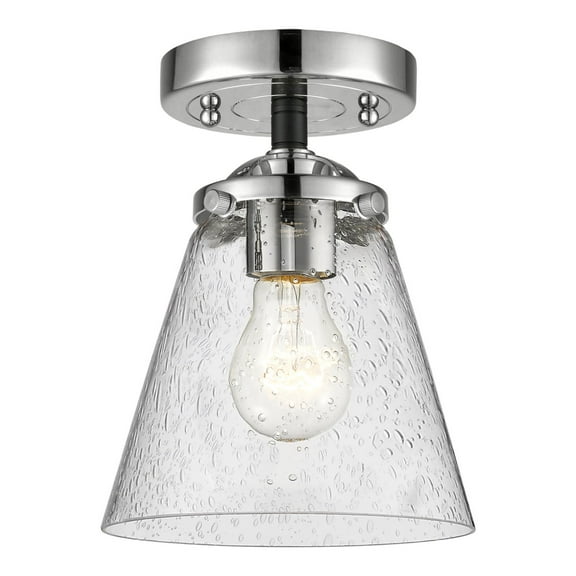 Innovations Lighting 284 Small Cone Small Cone 6" Wide Semi-Flush Ceiling Fixture - Black