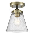 thumbnail image 1 of Innovations Lighting 284-1C-BAB-G64 Small Cone 6" Wide Semi-Flush Ceiling Fixture - Black, 1 of 2