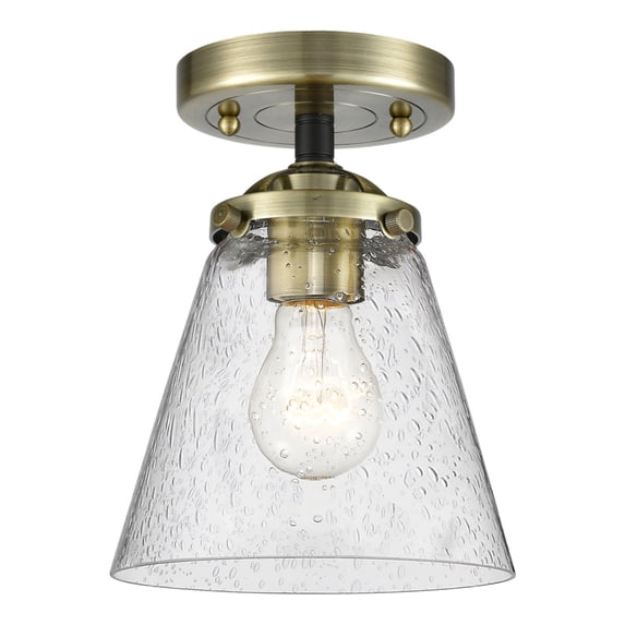 Innovations Lighting 284-1C-BAB-G64 Small Cone 6" Wide Semi-Flush Ceiling Fixture - Black