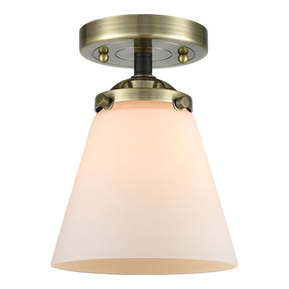 Innovations Lighting 284-1C-BAB-G61 Small Cone 6" Wide Semi-Flush Ceiling Fixture -