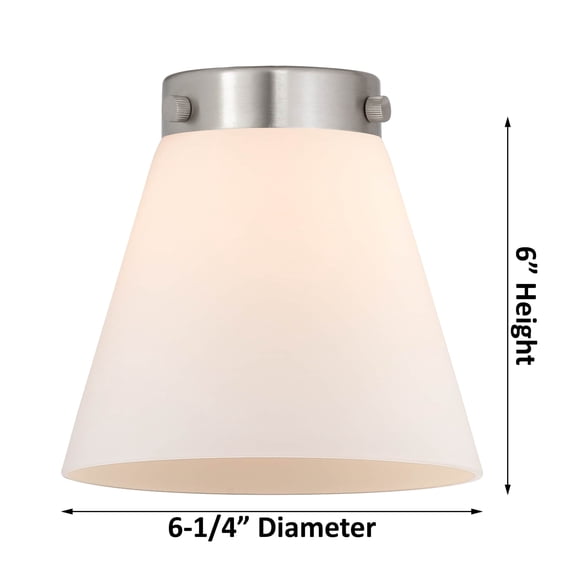 Innovations Lighting 288-1C-SN-G61 Cone 6" Wide Semi-Flush Ceiling Fixture - White