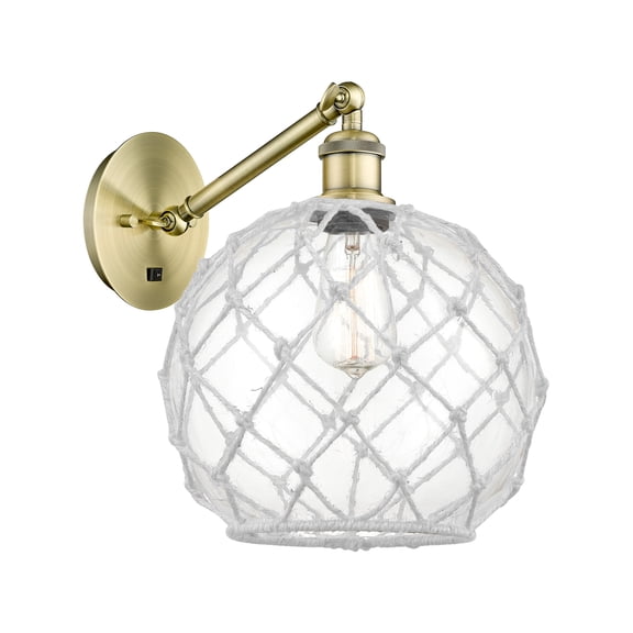 Innovations Lighting 317-1W-AB-G122-10RW Farmhouse Rope 12" Tall Wall Sconce - Antique