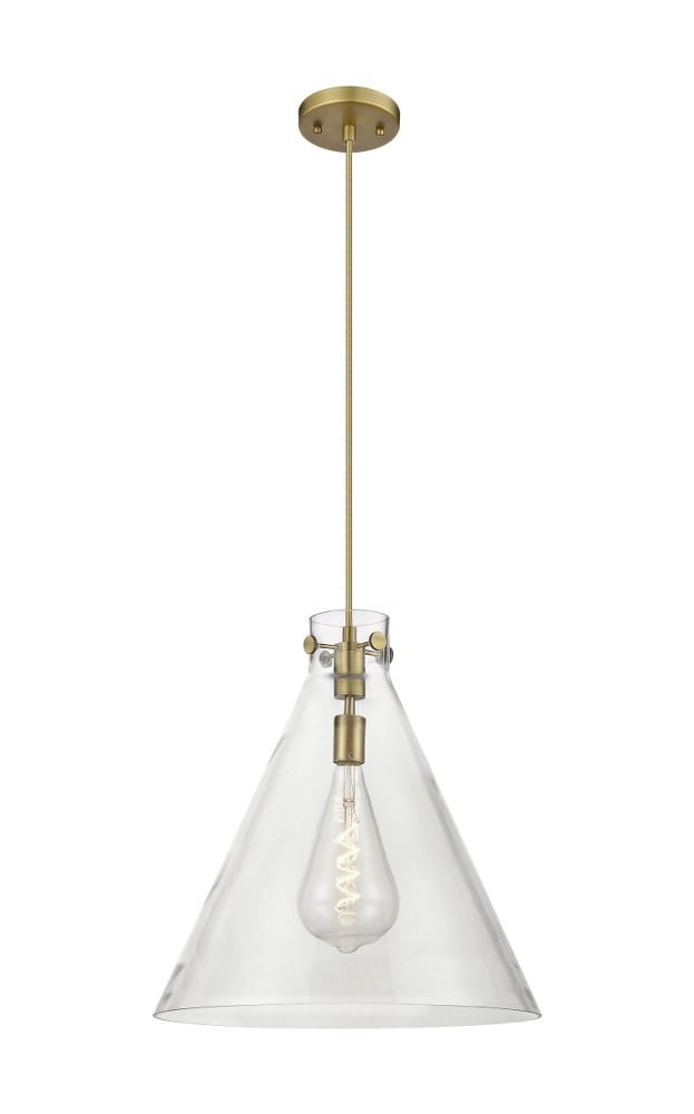Newton Brushed Brass and Clear Glass Pendant Light