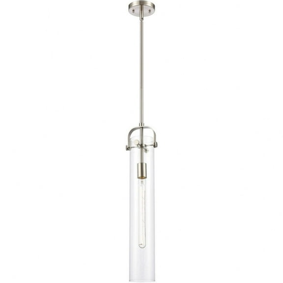 413-1S-SN-4CL Innovations Lighting Pilaster-One Light Mini Pendant-9.38 Inches Wide by 17.13 Inches High-Brushed Satin Nickel Finish