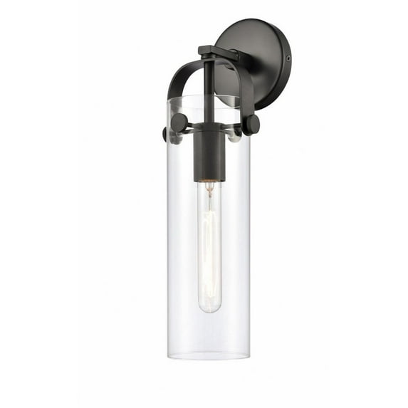 Innovations Lighting-413-1W-BK-4CL-LED-Pilaster - 4.88 Inch 4W 1 LED Wall Sconce Matte Black Finish