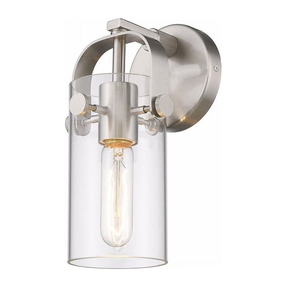 Innovations Lighting 423-1W-SN-4CL-LED Pilaster - 1 Light Wall Sconce In Restoration Style-10.5 Inches Tall and 4.5 Inches Wide Brushed Satin Nickel Finish