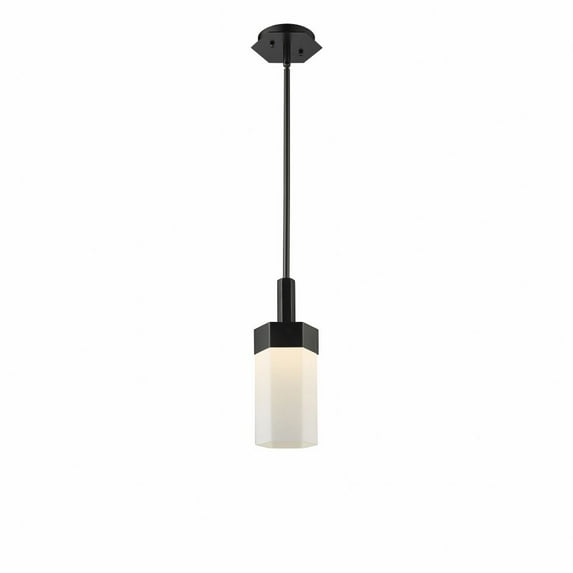 427-1S-BK-G427-9WH Innovations Lighting Claverack - 1 Light Pendant In Art Deco Style-12.63 Inches Tall and 5 Inches Wide-Matte Black Finish-Matte