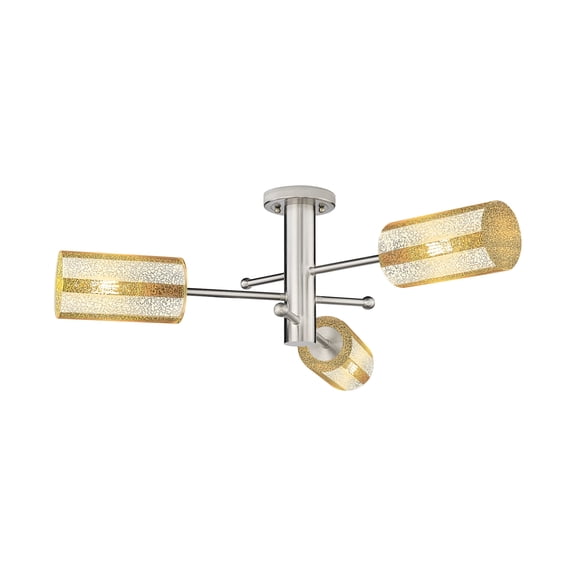 Innovations Lighting 434-3F-SN-G434-7ME Crown Point 3 Light 30" Wide Semi-Flush Mount