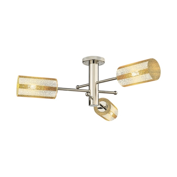 Innovations Lighting 434-3F-PN-G434-7ME Crown Point 3 Light 30" Wide Semi-Flush Mount