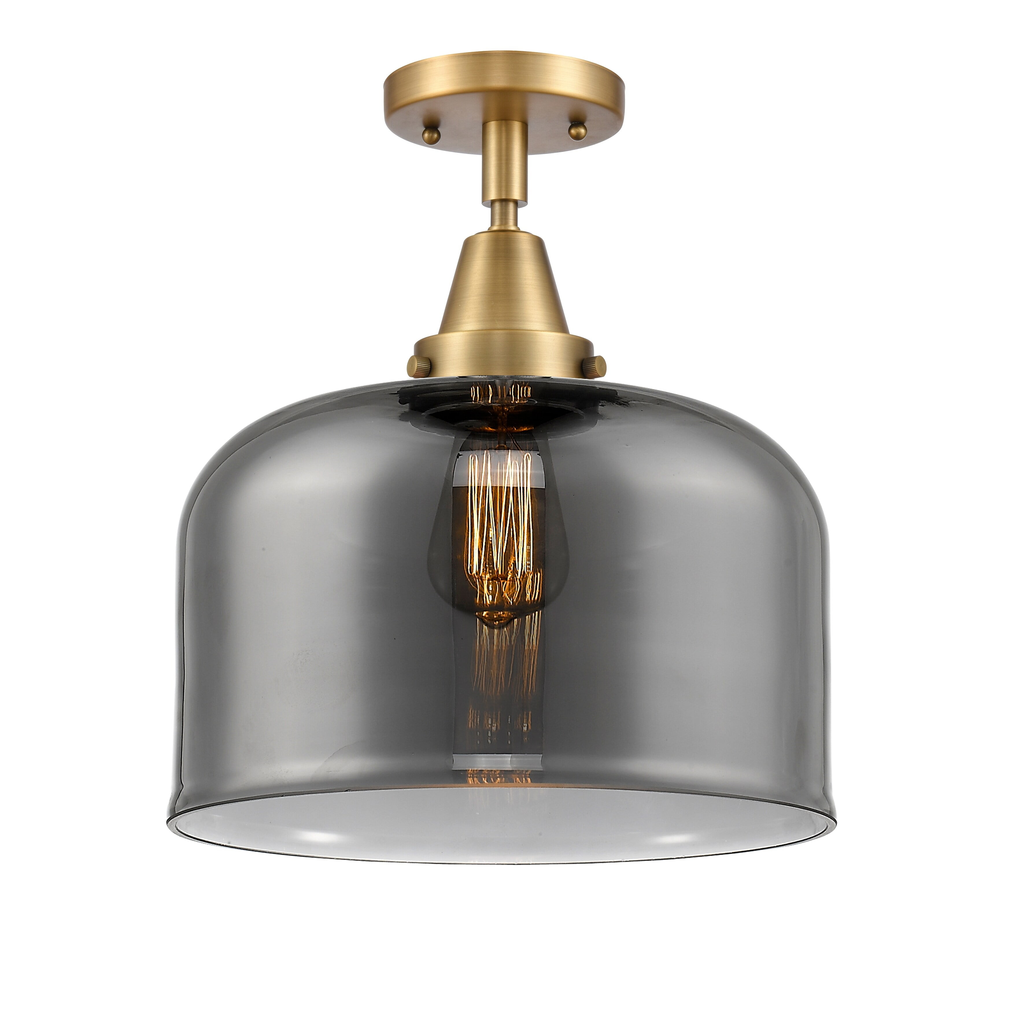 Franklin Restoration X-Large Bell Polished Nickel & Glass Flush Mount